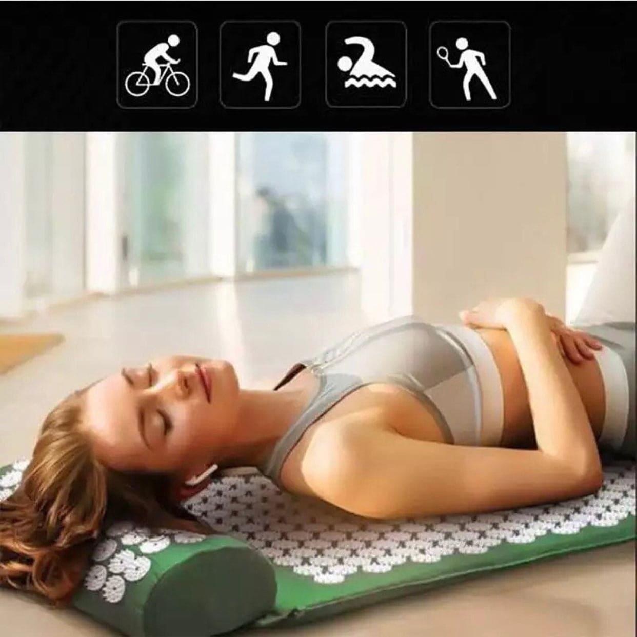 Acupressure Stress Relief Fitness Yoga Mat, Mat and Pillow Set for Back/Neck Pain Relief, Acupressure Mat For Trigger Point Massage Acupressure Stress Relief Fitness Yoga Mat, Mat and Pillow Set for Back/Neck Pain Relief, Acupressure Mat For Trigger Point Massage